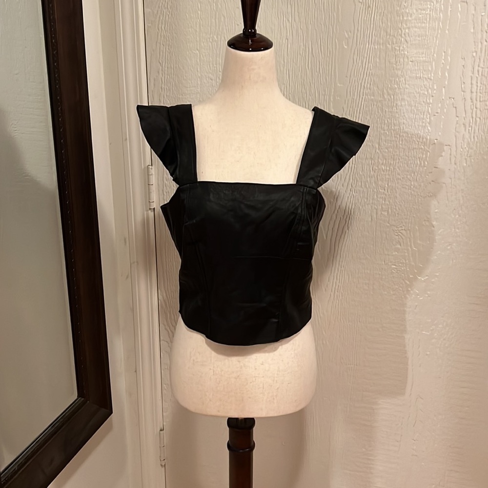 Leather Crop Top - Picture 3 of 9